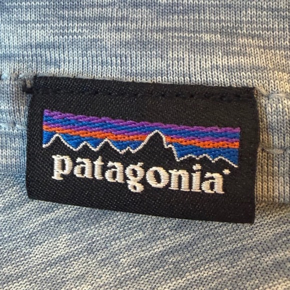 Patagonia Capilene Cool Daily Shirt Mens Large Blue Graphic Mountain Tee 0851 - Picture 7 of 8